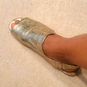 Gold, shimmer sandals